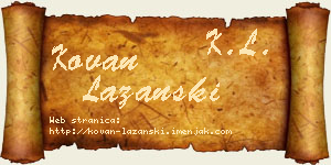 Kovan Lazanski vizit kartica